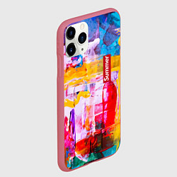 Чехол iPhone 11 Pro матовый Импрессионизм Лето Абстракция Impressionism Summer, цвет: 3D-малиновый — фото 2