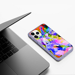 Чехол iPhone 11 Pro матовый Красочный цветочный узор Весна - Лето 2023 Colorfu, цвет: 3D-светло-сиреневый — фото 2