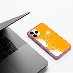 Чехол iPhone 11 Pro матовый Wu-tang clan маленькое лого, цвет: 3D-малиновый — фото 2