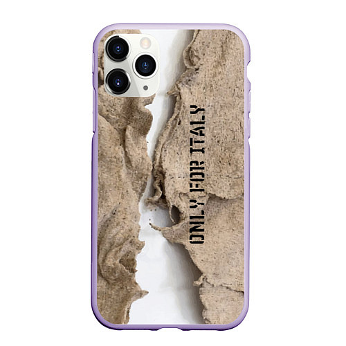 Чехол iPhone 11 Pro матовый Только для Италии Мешковина Рваньё Only for Italy / 3D-Светло-сиреневый – фото 1