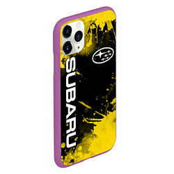 Чехол iPhone 11 Pro матовый СУБАРУ - SUBARU Желтые пятна, цвет: 3D-фиолетовый — фото 2