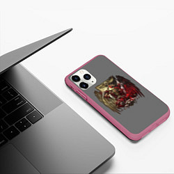 Чехол iPhone 11 Pro матовый Blood Angels symbol, цвет: 3D-малиновый — фото 2