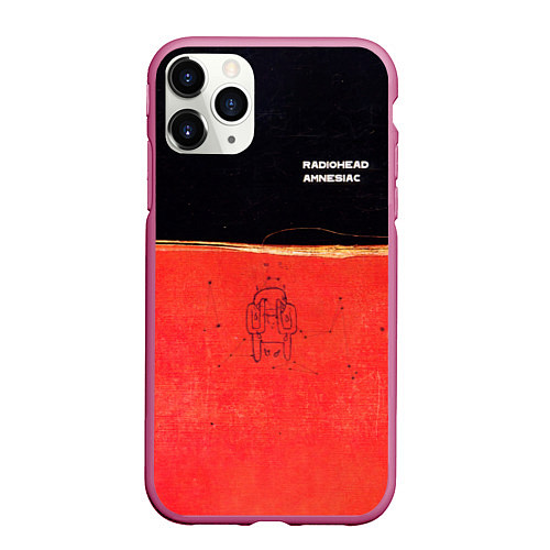 Чехол iPhone 11 Pro матовый Radiohead - Amnesiac / 3D-Малиновый – фото 1