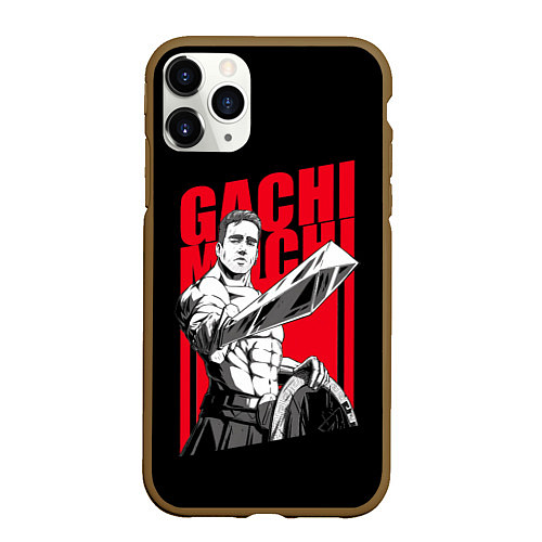 Чехол iPhone 11 Pro матовый GACHIMUCHI WARRIOR ГАЧИМУЧИ ВОИН / 3D-Коричневый – фото 1