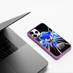 Чехол iPhone 11 Pro матовый Speed Sonic, цвет: 3D-фиолетовый — фото 2