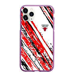 Чехол iPhone 11 Pro матовый CHICAGO BULLS ЧИКАГО БУЛЛС, цвет: 3D-фиолетовый