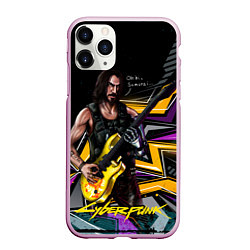 Чехол iPhone 11 Pro матовый Johnny Cyberpunk2077, цвет: 3D-розовый