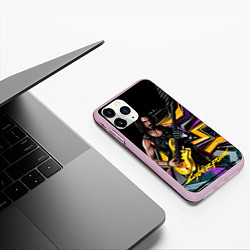 Чехол iPhone 11 Pro матовый Johnny Cyberpunk2077, цвет: 3D-розовый — фото 2