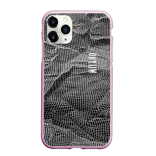 Чехол iPhone 11 Pro матовый Мятая сетчатая ткань Crumpled Mesh Fabric / 3D-Розовый – фото 1