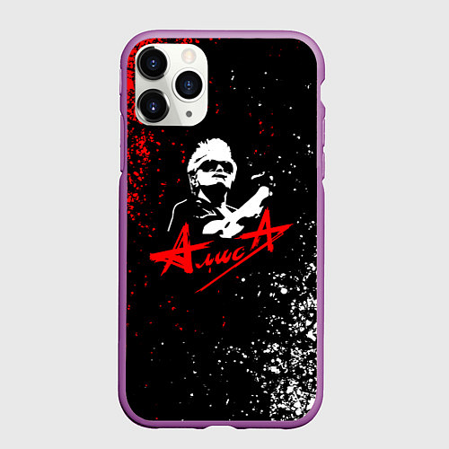 Чехол iPhone 11 Pro матовый Alisa алиса кинчев / 3D-Фиолетовый – фото 1