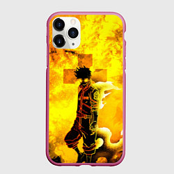 Чехол iPhone 11 Pro матовый ПЛАМЕННАЯ БРИГАДА ПОЖАРНЫХ, FIRE FORCE, цвет: 3D-малиновый