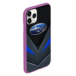 Чехол iPhone 11 Pro матовый Спортивная броня Subaru, цвет: 3D-фиолетовый — фото 2