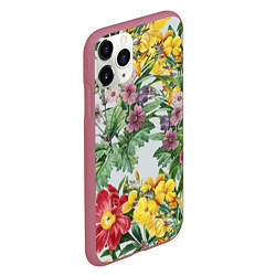 Чехол iPhone 11 Pro матовый Цветы Красные Пионы Лета, цвет: 3D-малиновый — фото 2