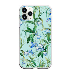 Чехол iPhone 11 Pro матовый Цветы Незабудки, цвет: 3D-белый