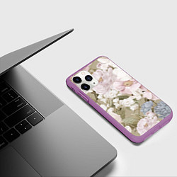 Чехол iPhone 11 Pro матовый Цветы Английский Садовый Узор, цвет: 3D-фиолетовый — фото 2