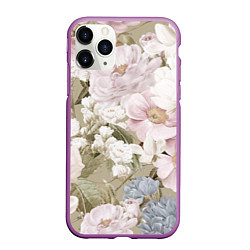 Чехол iPhone 11 Pro матовый Цветы Английский Садовый Узор, цвет: 3D-фиолетовый