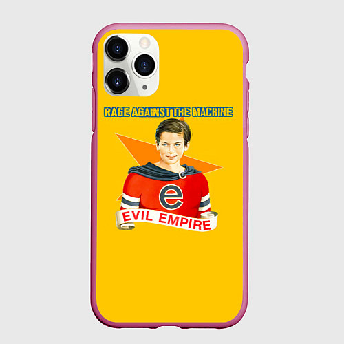 Чехол iPhone 11 Pro матовый Evil Empire - Rage Against the Machine / 3D-Малиновый – фото 1