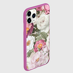 Чехол iPhone 11 Pro матовый Цветы Розовый Сад Пион и Роз, цвет: 3D-фиолетовый — фото 2