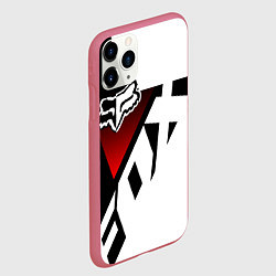 Чехол iPhone 11 Pro матовый FOX RACING - ФОКС ЧЕРНЫЙ И БЕЛЫЙ, цвет: 3D-малиновый — фото 2