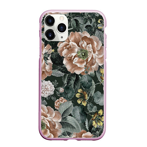 Чехол iPhone 11 Pro матовый Цветы Анемоны Ночного Сада / 3D-Розовый – фото 1