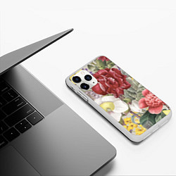 Чехол iPhone 11 Pro матовый Цветы Красочный Садовый Букет, цвет: 3D-белый — фото 2