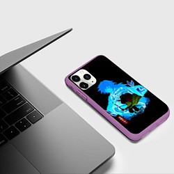 Чехол iPhone 11 Pro матовый Томиока Гию Клинок рассекающий демонов, цвет: 3D-фиолетовый — фото 2