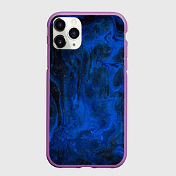 Чехол iPhone 11 Pro матовый Синий абстрактный дым, цвет: 3D-фиолетовый