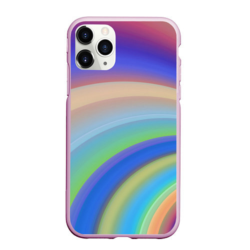 Чехол iPhone 11 Pro матовый Все цвета радуги / 3D-Розовый – фото 1