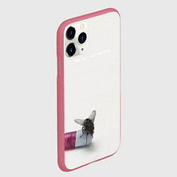 Чехол iPhone 11 Pro матовый Im with You Муха сидит на капсуле, цвет: 3D-малиновый — фото 2