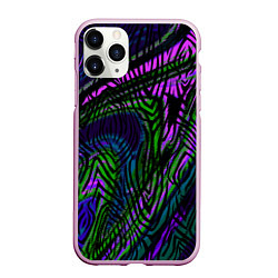 Чехол iPhone 11 Pro матовый Абстрактный современный тигровый узор, цвет: 3D-розовый