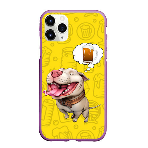 Чехол iPhone 11 Pro матовый BeerBull / 3D-Фиолетовый – фото 1