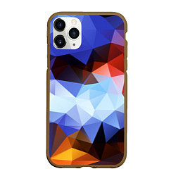 Чехол iPhone 11 Pro матовый Абстрактный цветной узор из треугольников Abstract