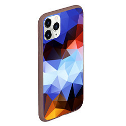 Чехол iPhone 11 Pro матовый Абстрактный цветной узор из треугольников Abstract, цвет: 3D-коричневый — фото 2