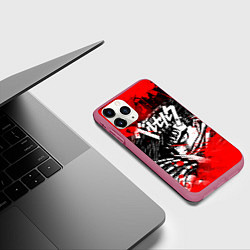 Чехол iPhone 11 Pro матовый БЕРСЕРК - BERSERK БРЫЗГИ, цвет: 3D-малиновый — фото 2