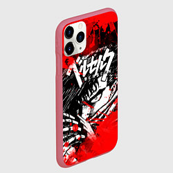 Чехол iPhone 11 Pro матовый БЕРСЕРК - BERSERK БРЫЗГИ, цвет: 3D-малиновый — фото 2