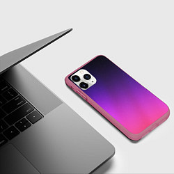 Чехол iPhone 11 Pro матовый Розовофиолетовый градиент, цвет: 3D-малиновый — фото 2