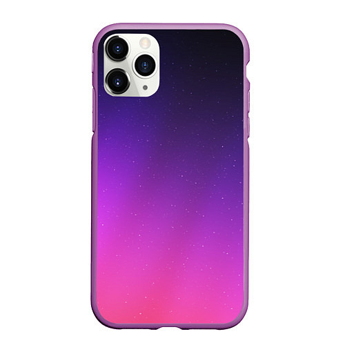 Чехол iPhone 11 Pro матовый Розовофиолетовый градиент / 3D-Фиолетовый – фото 1