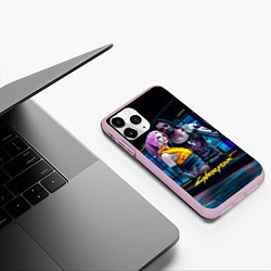 Чехол iPhone 11 Pro матовый Johnny и Vi Girl Cyberpunk2077, цвет: 3D-розовый — фото 2