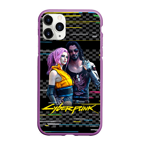 Чехол iPhone 11 Pro матовый Johnny и Vi Girl / 3D-Фиолетовый – фото 1