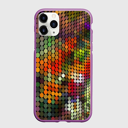 Чехол iPhone 11 Pro матовый Диско шар / 3D-Фиолетовый – фото 1