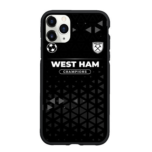 Чехол iPhone 11 Pro матовый West Ham Champions Uniform / 3D-Черный – фото 1