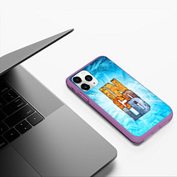 Чехол iPhone 11 Pro матовый IN COLD logo with blue ice, цвет: 3D-фиолетовый — фото 2