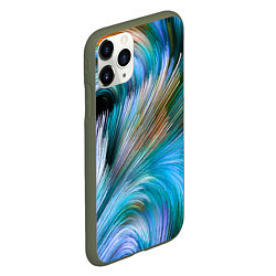 Чехол iPhone 11 Pro матовый Абстрактная красочная композиция Полосы Abstract c, цвет: 3D-темно-зеленый — фото 2