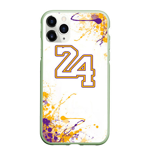 Чехол iPhone 11 Pro матовый Коби Брайант Lakers 24 / 3D-Салатовый – фото 1