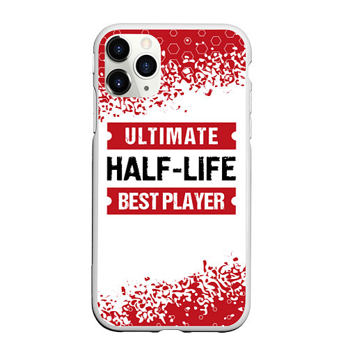 Чехол iPhone 11 Pro матовый Half-Life: красные таблички Best Player и Ultimate / 3D-Белый – фото 1