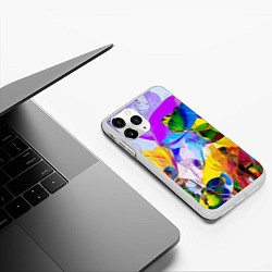 Чехол iPhone 11 Pro матовый Цветы Буйство красок Flowers Riot of colors, цвет: 3D-белый — фото 2