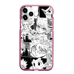 Чехол iPhone 11 Pro матовый Hunter x Hunter pattern, цвет: 3D-малиновый