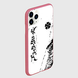 Чехол iPhone 11 Pro матовый Black clover чёрный клевер вертикальная надпись, цвет: 3D-малиновый — фото 2