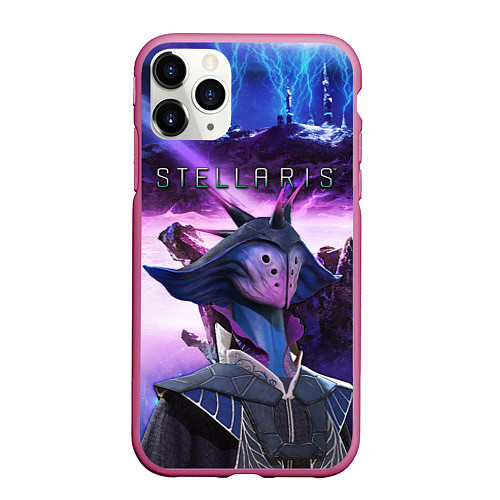 Чехол iPhone 11 Pro матовый STELLARIS СТЕЛЛАРИС / 3D-Малиновый – фото 1