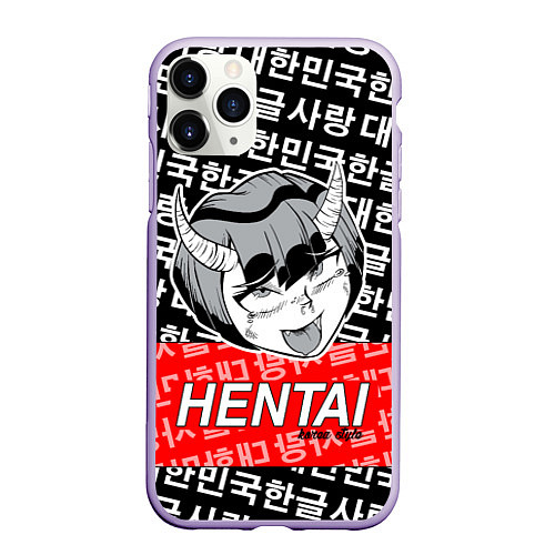 Чехол iPhone 11 Pro матовый HENTAI AHEGAO ХЕНТАЙ АХЭГАО / 3D-Светло-сиреневый – фото 1